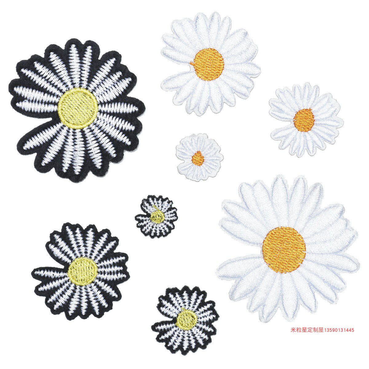 Self-adhesive daisy embroidery cloth fashion computer packaging decoration decoration children hair DIY accessories patch patch