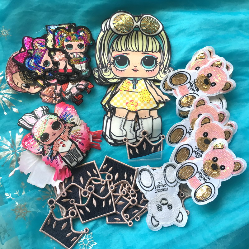 Large little girl heat transfer stickers crown clothes stickers patch stickers bear repair hole skirt decoration hand-sewn patch - Taobao