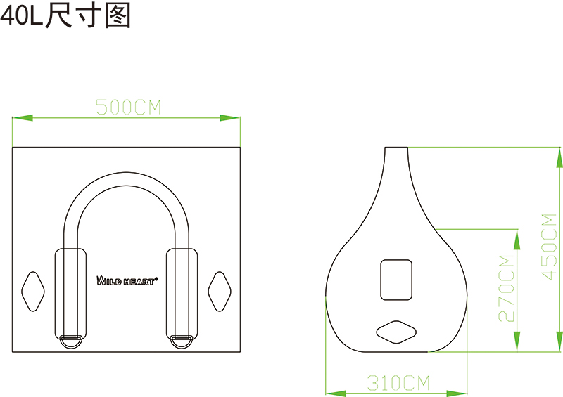 Túi chống nước xe máy WILD HEART 50L dung tích lớn không thấm nước túi bên xe máy - Xe máy Rider thiết bị miếng đệm khuỷu tay