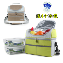 Double-layer thickened aluminum foil insulation bag water-proof portable lunch box bag large outdoor breast milk refrigeration and fresh-keeping ice bag