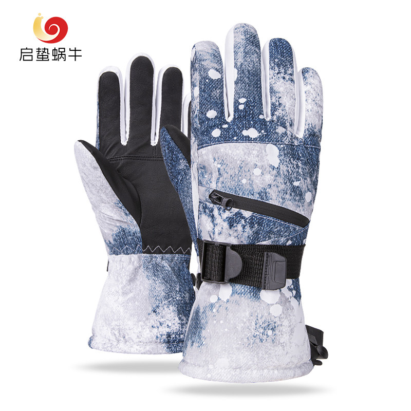 滑雪手套五指加厚男女冬季可触屏防水棉绒保暖防寒运动手套多色选