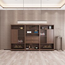 New Chinese solid wood bookcase combination ash wood office study Zen bookshelf modern simple furniture can be customized