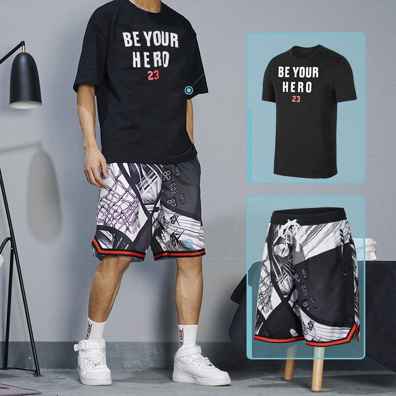 Slam dunk master basketball pants resistant high school league shorts Comic street personality trend hip hop aj23 sports training