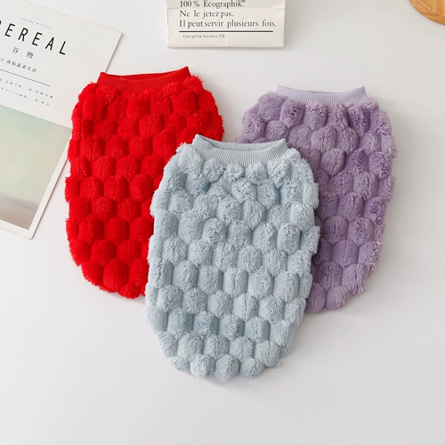 Теплый двойной бархатный жилет для домашних животных щенки хлопчатобумажная куртка жилет