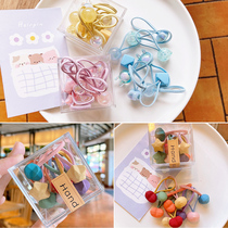 Korean version of childrens hair ornaments Candy color hair circle Cute cartoon hair rope color girl headdress Korean jewelry set