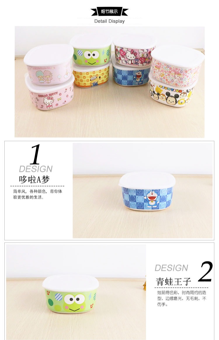 [Đặc biệt hàng ngày] lưu trữ tủ lạnh melamine với nắp hộp lưu trữ trái cây giả sứ mì ăn liền bát kín hộp ăn trưa - Hộp cơm điện sưởi ấm hộp cơm tự hâm nóng
