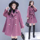 Purple woolen coat for women, medium-length and small, 2024 spring and summer Korean style loose and slim cloak woolen coat