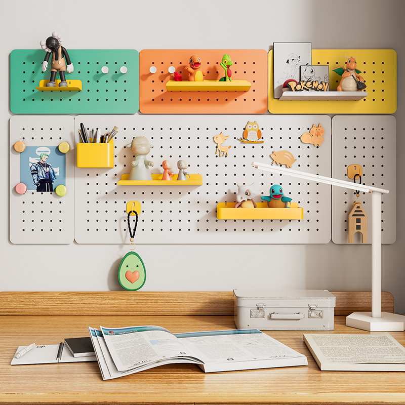 Wall hole plate shelf-plate shelf-free metal learning table shelf wall wall wall-style wall-style desktop reception wall