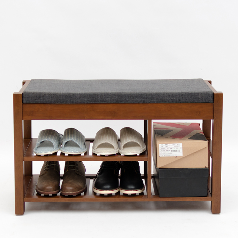 Into The Door Change Shoes Stool Bamboo Shoe Rack Storage Stool
