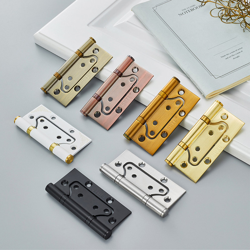 The open - free Confucius match door suction set indoor wooden door bearing hinge 4 inch silent and thicker bronze color