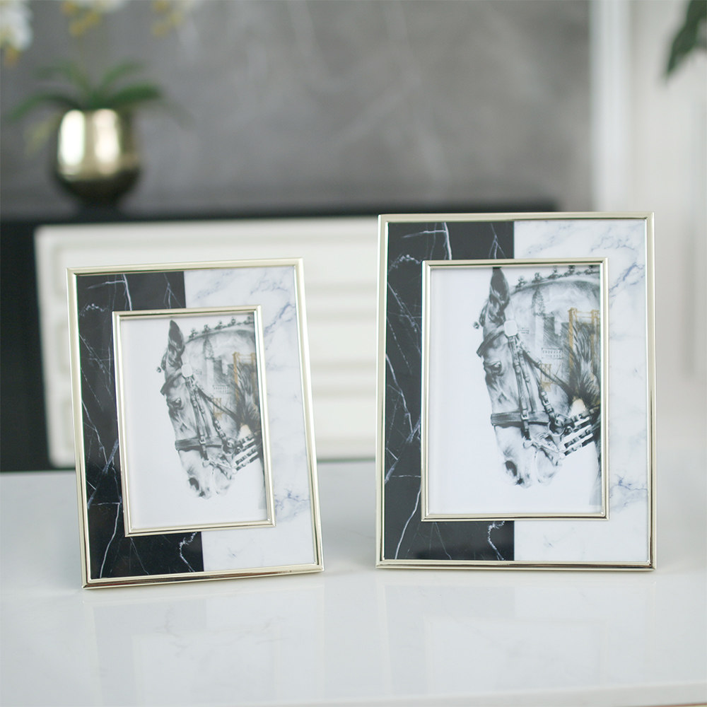 New Chinese Metal American American Horizontal Version Wedding Hairstone photo frame Pendulum Terrace 7 inch Photos Print Light Extravagant