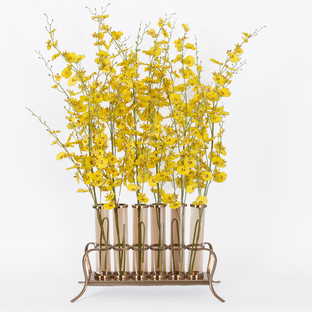 Creative Living Room Neoclassical Eurostyle Model Room Soft Adornment Yellow Dancing Lan Emulation Floral Suit Pendulum