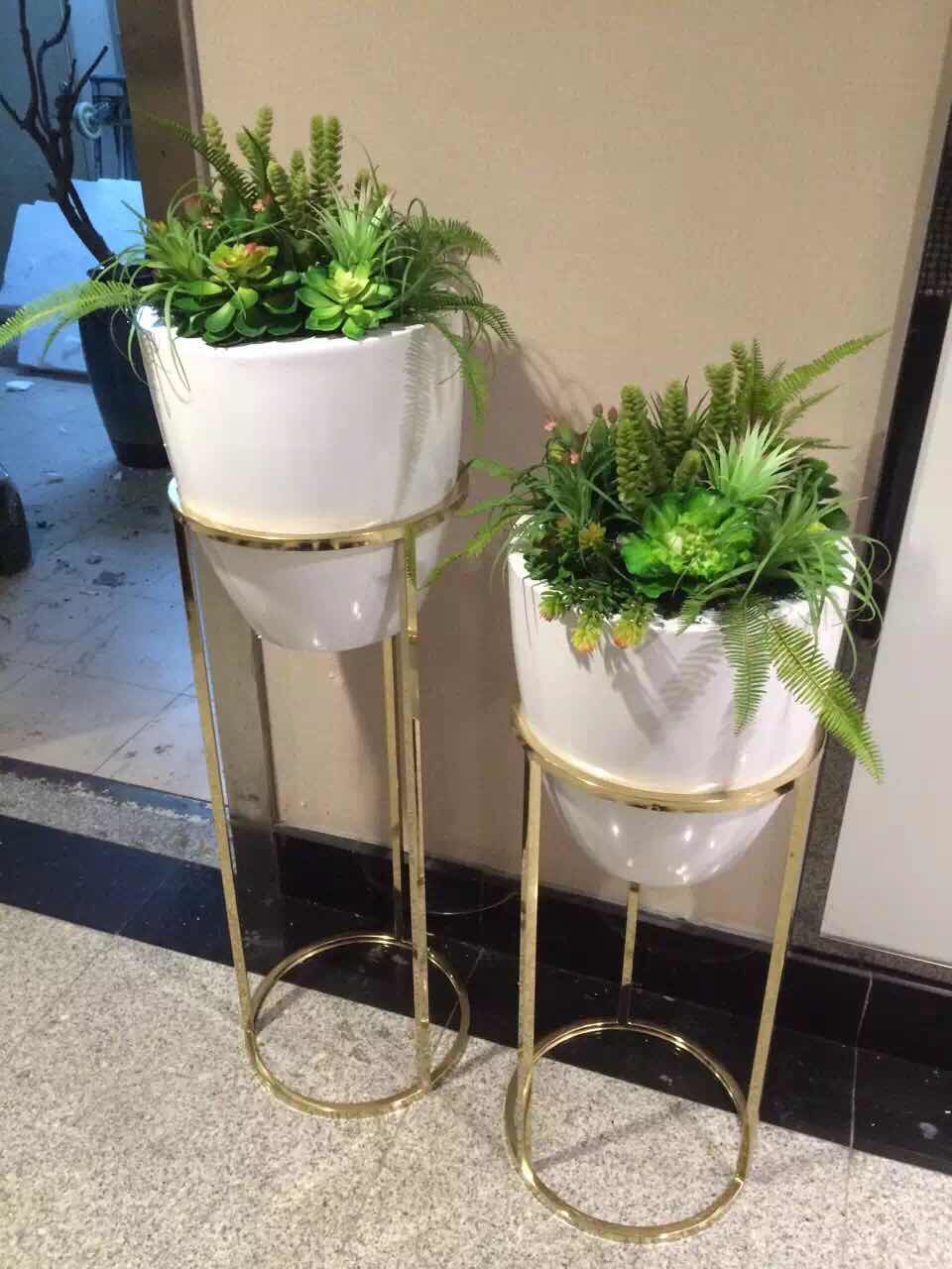 Model room, hotel club, sample room, exhibition center, floor-to-floor floral art, large artificial flower decoration vase set