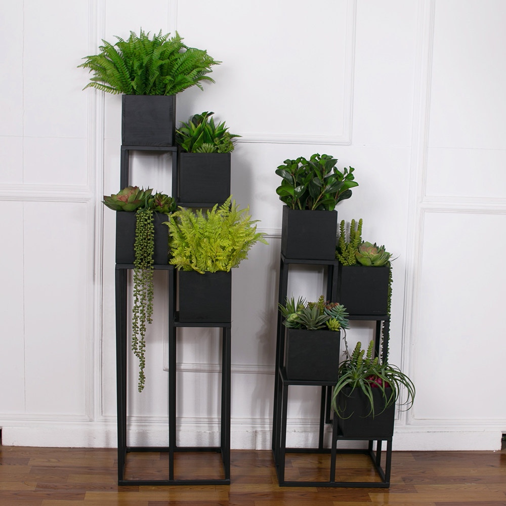 Large Hotel Flower Arrangement Prototype Board Room Sample House Display Center Living-room Simulation Floral Iron Frame Multi Meat Green Planting Ground Combined Suit