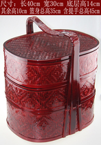 Three-layer happy basket wedding basket hotel delivery basket delivery basket food box bamboo food box basket basket basket basket shopping basket