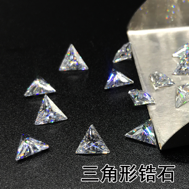 White triangle zirconium nude jewelry ear nails with stone diy right angle triangle tip drill