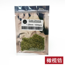 Olive green round gemstone zircon nude earring group set of jewelry with stone color small drill pointed drill