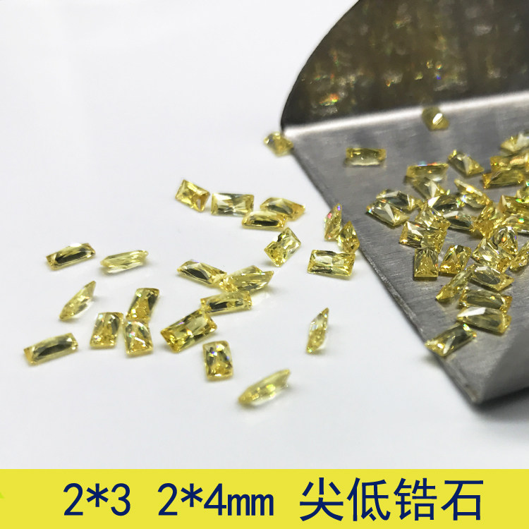 5A shiny white color rectangular straight square jewel naked stone hand watch fill diamond with inlaid jewelry wax inlaid zircon naked