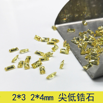 5A shiny white colored rectangular straight gem bare stone watch repair drill inlay jewelry wax inlay zircon bare