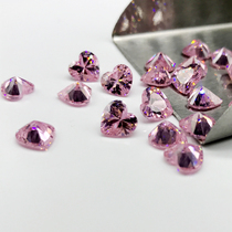 Pink heart-shaped zircon gem bare stone earring pendant peach heart-shaped bare stone CZ micro-inlaid nail imitation diamond jewelry DIY