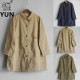 Yun regular lapel mid-length Korean style roll-sleeve windbreaker