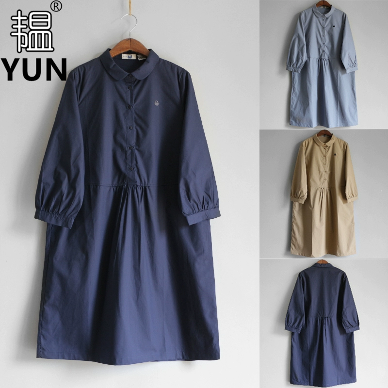 YUN Yun 2020 Mùa xuân Sản phẩm mới của phụ nữ Cổ tròn Ba phần tư Tay áo nửa mở Nút áo Váy Váy nữ mỏng 1202-1 - Sản phẩm HOT