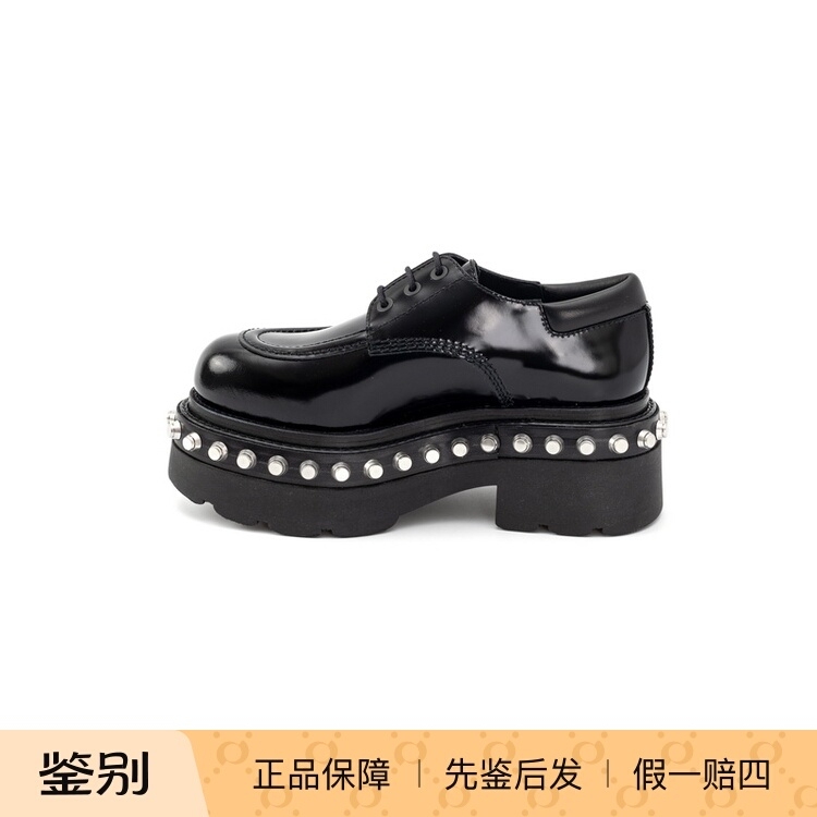 Alexander Wang Alexander Wang Atlas Cow Leather Round-Toe Lace-Up Casual Shoes for Women Black Alexander Wang Alexander Wang Atlas Cow Leather Round-Toe Lace-Up Casual Shoes for Women Black