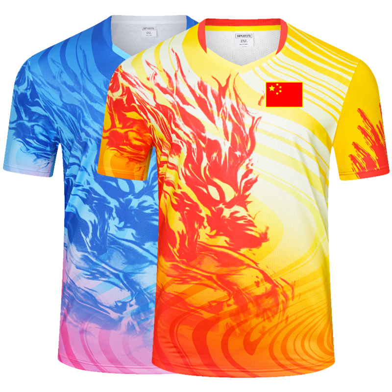 Table tennis clothes short sleeves blouses men and women training clothes speed dry breathable children's sports team uniforms dragon boat T-shirts-Taobao