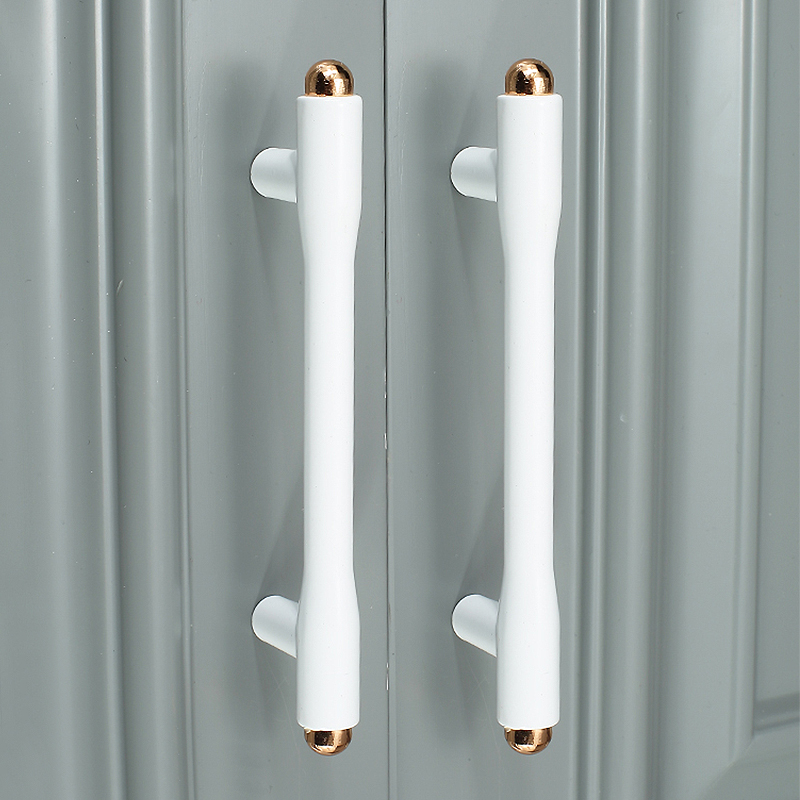 White cabinet door handle light luxury Modern simple overall cabinet door handle drawer wardrobe sub handle handle European single
