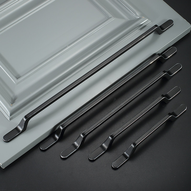 Lengthened handle cabinet door drawers wardrobe door handles handle modern minimalist overall closet cabinet handles black furniture hardware