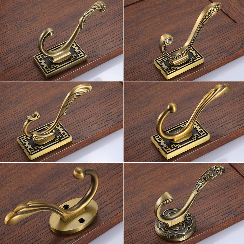Chinese antique wall hangs wall hook hook to the door of a solid wooden wardrobe hook for household use