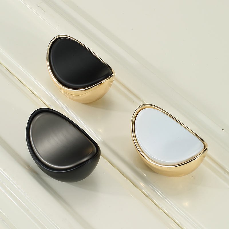 Eurostyle drawer single-hole handle modern minimalist overall cabinet door handle wardrobe shoe cabinet door handle Yuanbao hardware