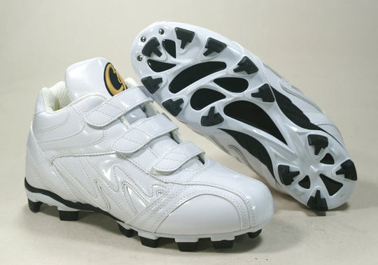 ¡Listo en stock! Picos de goma dura de béisbol blanco puro de media caña, zapatos de juego de campo, zapatos de béisbol, zapatos de juego