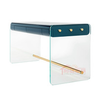 Acrylic glass dressing table light luxury style makeup desk storage integrated Net red ins Wind wooden home dressing table