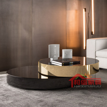 Black tempered glass living room coffee table Simple household small apartment table Modern style decoration creative multi-function