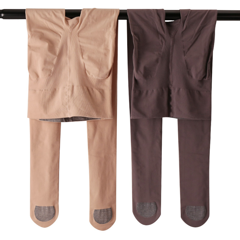 Yongchun Naked Skinny Pants Even Pants Socks Spring Autumn Thick High Waist Collection Belly Natural Complexion Jaguar Bottom Silk Socks Cotton Bottom Non-slip-Taobao