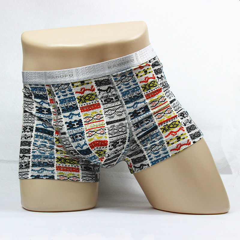 Panties Men's fashion printed Modale wide waist Four corners pants U convex briefs 2464