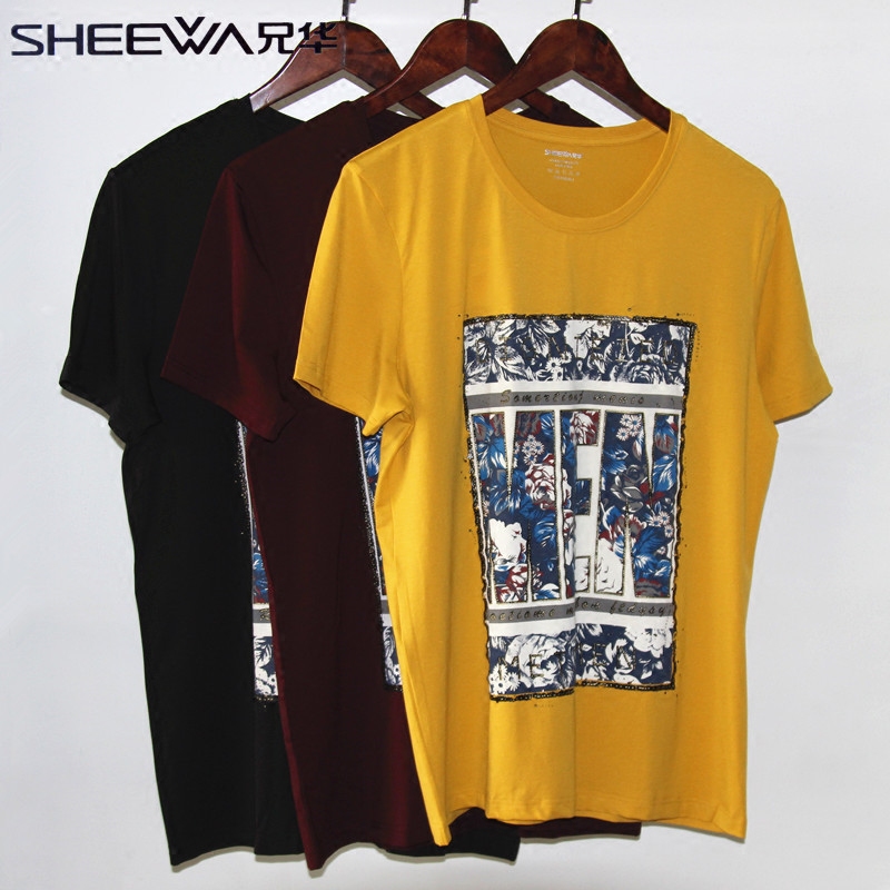 Brethren Summer round collar casual half sleeve printed male T-shirt ice and cotton jersey T-shirt T-shirt for man short sleeve blouse