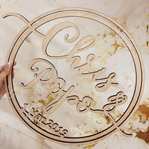 Customized Wood lettering forest wedding wooden decoration brand letter name card outdoor wedding decoration wooden card listing