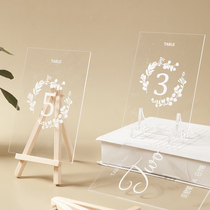 Table card number marry custom single - sided 2022 new minimalist atmospheric wedding ceremony acrylic wedding seat card