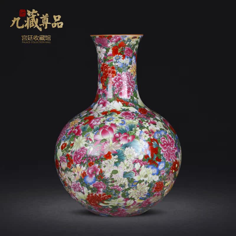 Jingdezhen ceramics imitation the qing qianlong colored enamel bottle than a flower vase household decoration decoration furnishing articles sitting room
