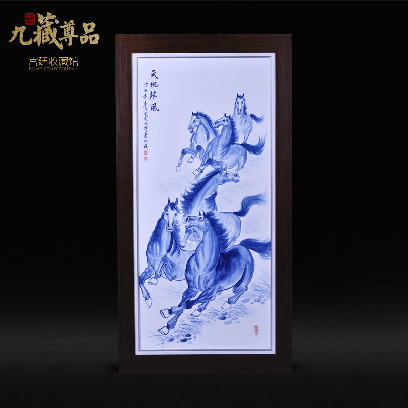 Jingdezhen ceramics Liu Shuwu hand - made the glory of heaven and earth porcelain plate painting adornment household handicraft furnishing articles