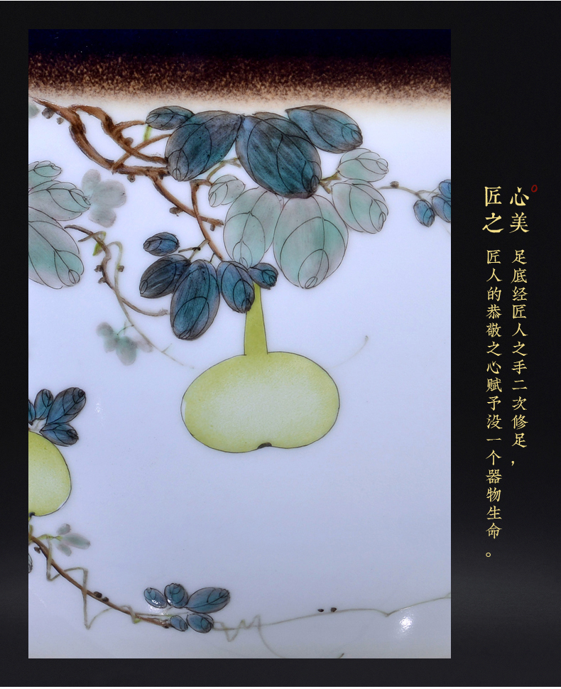 Hand - made jingdezhen ceramics up auspicious fruit cornucopia of Chinese style living room porch TV ark, flower arranging furnishing articles