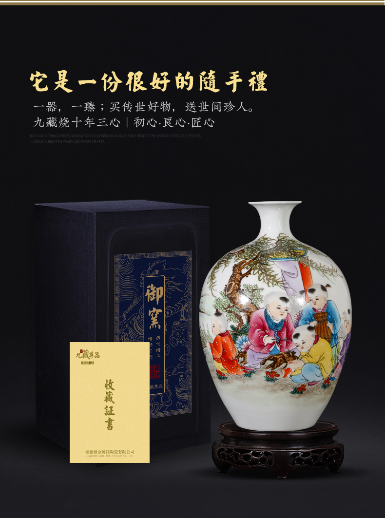 The Master of jingdezhen ceramics hand - made lad vases, new Chinese style living room TV ark, flower arranging porch is decorated furnishing articles