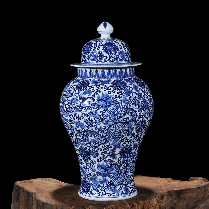 Qianlong style antique hand - made porcelain of jingdezhen ceramics wulong general pot vase household decorative furnishing articles study