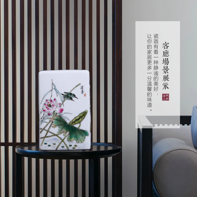 Jingdezhen ceramics imitation the qing qianlong hand - made pastel painting of flowers and flower arrangement with Chinese style porch sitting room adornment furnishing articles