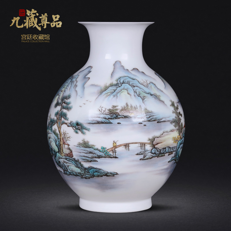 The Master of jingdezhen ceramics hand - made scenery vase furnishing articles flower arranging home wine sitting room decoration