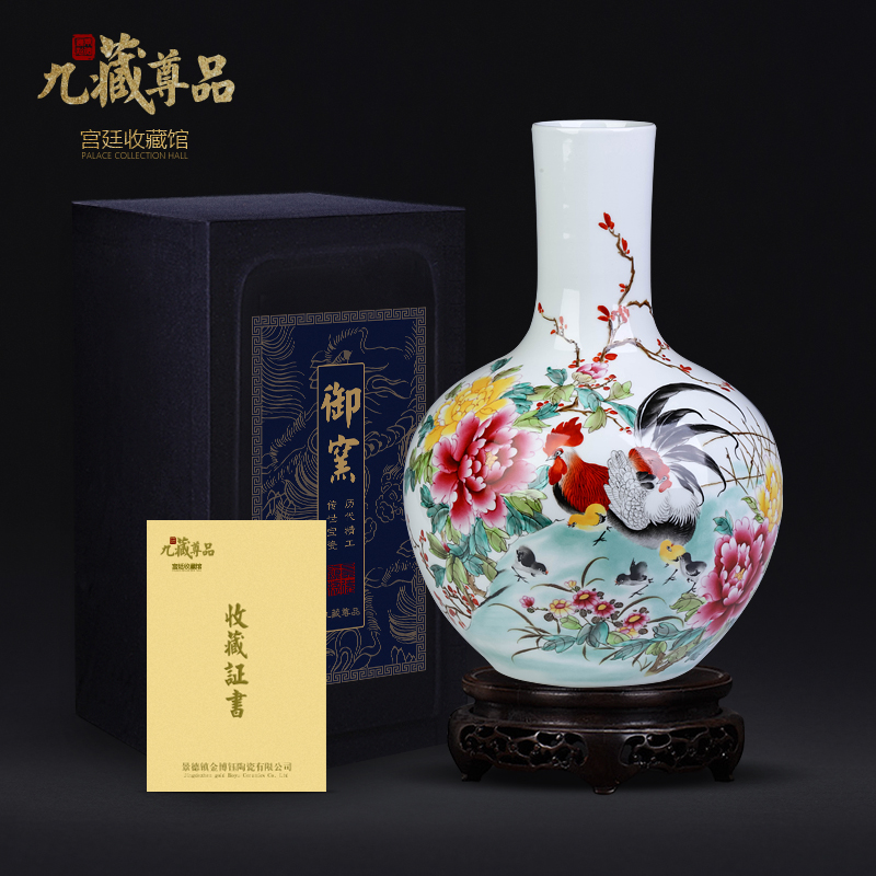 Master hand - made vases, jingdezhen ceramics rooster sitting room porch Chinese TV ark, flower arranging decorative furnishing articles