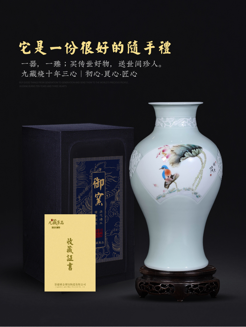 The Master of jingdezhen ceramics hand - made vases, new Chinese style living room porch TV ark, flower arranging decoration as furnishing articles