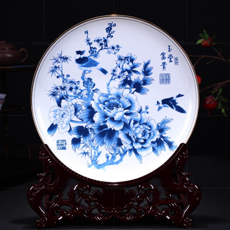 Jingdezhen ceramics decoration hanging dish of modern Chinese style living room see colour rich CV 18 sat dish dish handicraft